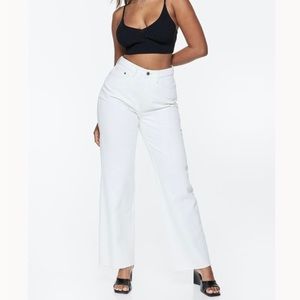 White wide leg jeans